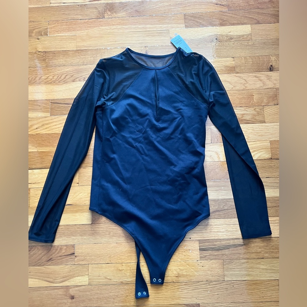 NWT Abercrombie & Fitch Soft Collection- Black Sheer Bodysuit Medium